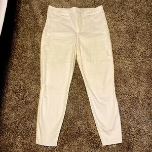 Spanx, cropped white jeans, like new, size Large